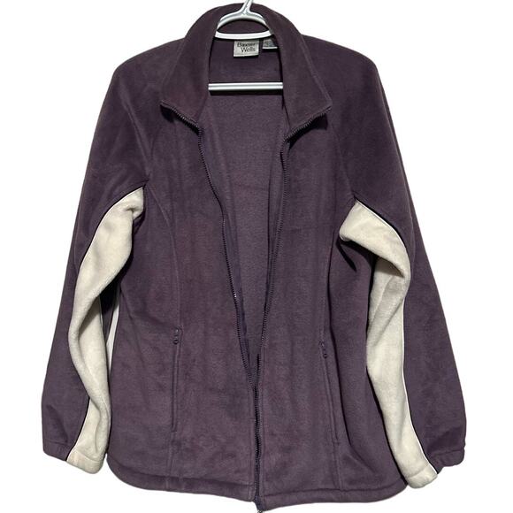 Baxter‎ & Wells Women's Purple White Fleece Front Zip Jacket Size M - Picture 1 of 5